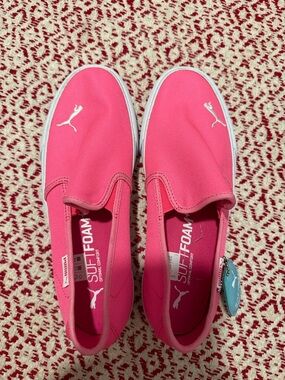 Puma Hot Pink Slip-On Canvas Sneakers